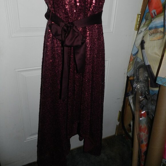 Isabel Toledo for LB sleeveless V-neck high-low wine sequin maxi NWT/🆕⌚📦🏃💨🚚 - Picture 12 of 16